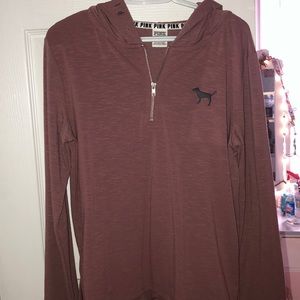VS Pink Pullover Quarter ZIP